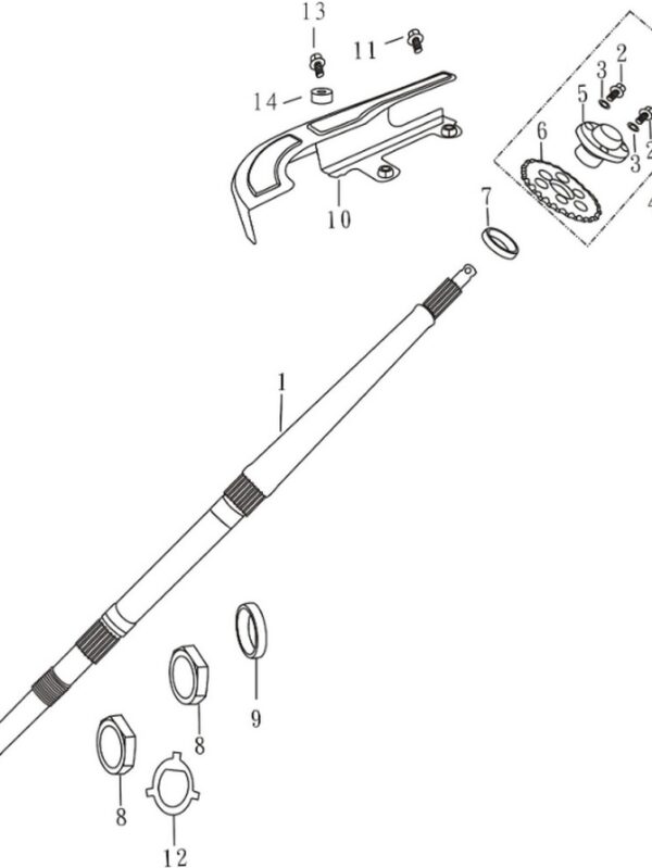 REAR WHEEL AXLE